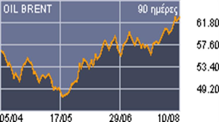 Σταθεροποιείται πάνω από τα 63 δολ. το πετρέλαιο  (11/08/2005)