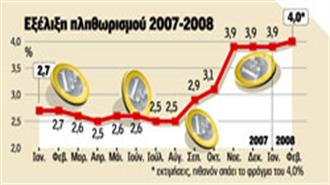 Τo Φράγμα του 4% Σπάει ο Πληθωρισμός